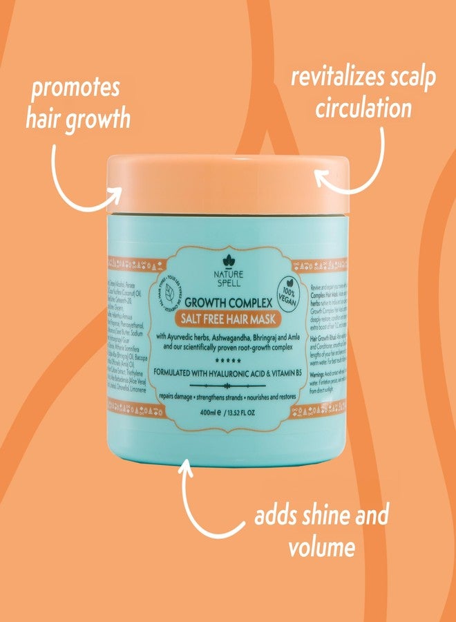 Nature Spell Hair Growth Mask, Deep Conditioner for Dry and Damaged Hair, Strengthens & Repairs Dull Tresses, with Hyaluronic Acid, Coconut Oil and Shea Butter, Colour Safe, Vegan, 400 ml - Image 3