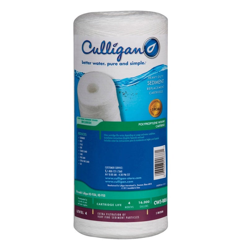خرطوشة استبدال فلتر المياه Culligan CW5BBS عدد 1 عبوة 1 بيضاء