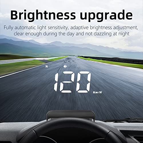 MAIMEIMI Windshield Heads Up Display for Car MAIMEIMI Digital Speedometer for Car HUD GPS Speedometer MPH with Travel Direction, Overspeed Alarm & Fatigue Driving Alarm for All 5V Vehicles - Image 4