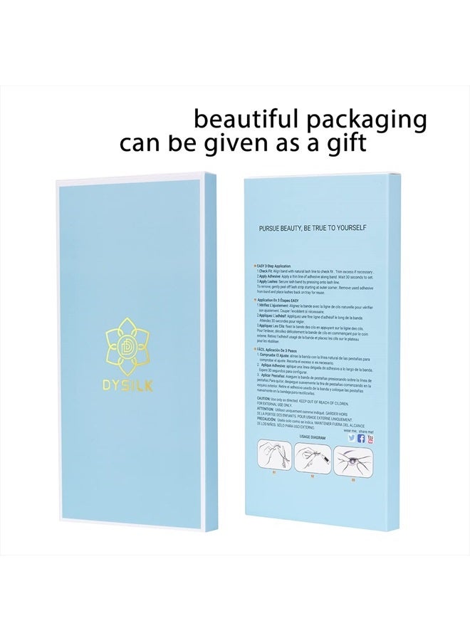 DYSILK Eyelashes False Lashes - Mink Lashes 5 Pairs 6D Fake Eye Lashes Natural Look - Wispy Eyelashes Strip Lash Faux Mink Lashes False Eyelashes Extensions Kit | 001-15mm - Image 5