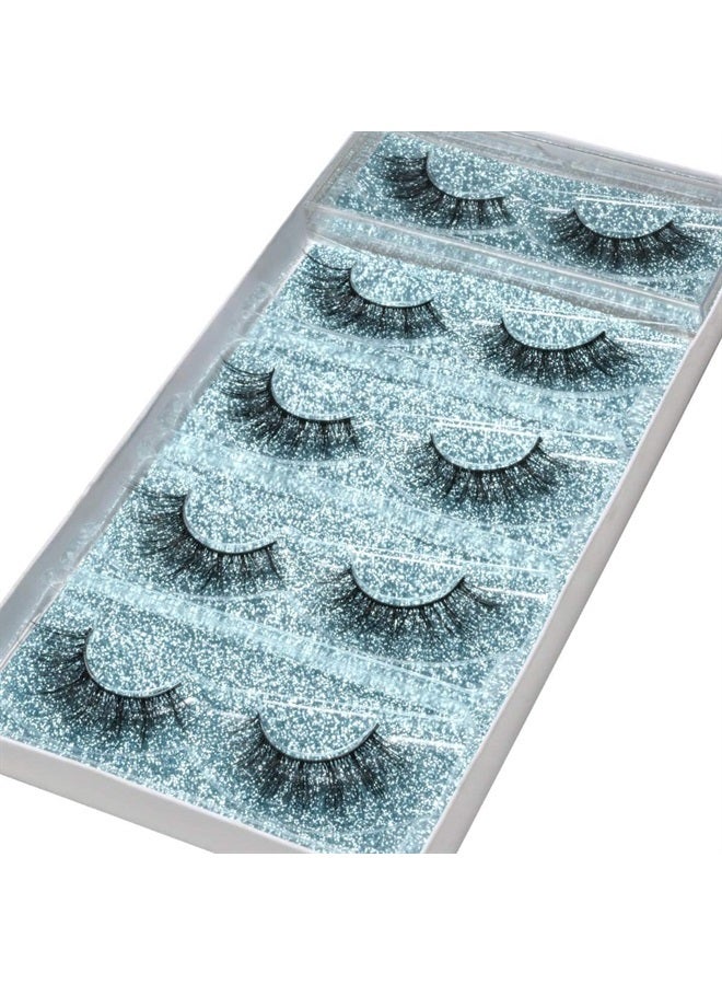 DYSILK Eyelashes False Lashes - Mink Lashes 5 Pairs 6D Fake Eye Lashes Natural Look - Wispy Eyelashes Strip Lash Faux Mink Lashes False Eyelashes Extensions Kit | 001-15mm - Image 2