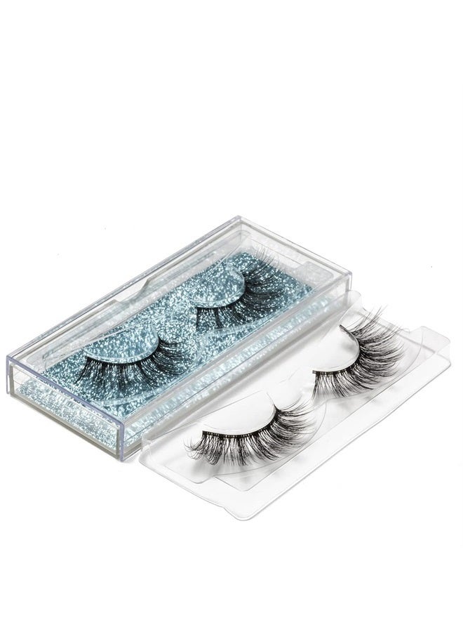 DYSILK Eyelashes False Lashes - Mink Lashes 5 Pairs 6D Fake Eye Lashes Natural Look - Wispy Eyelashes Strip Lash Faux Mink Lashes False Eyelashes Extensions Kit | 001-15mm - Image 3