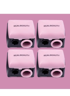 REAL BEAUTY 4 Pieces Real Beauty Sharpener For Girls New Shape Dual Use Can Be Used For Highlights And Limiters  - Image 1
