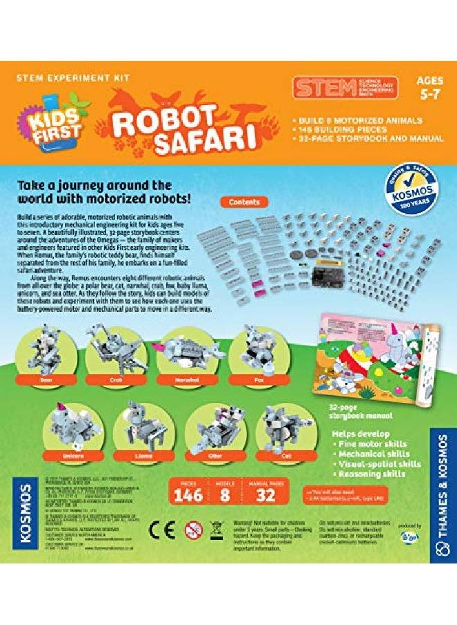 Kids First Robot Safari Introduction To Motorized Machines Science Experiment Kit For Ages 5 To 7 Build 8 Robotic Animals Including A Unicorn Llama Narwhal & More