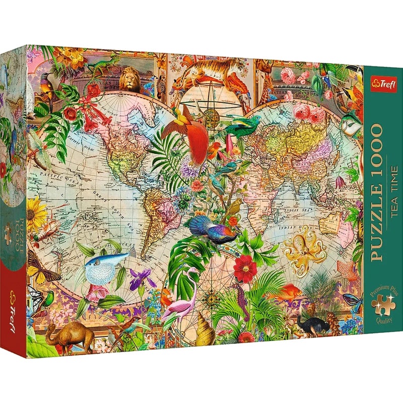 Trefl - Tea Time: Ancient World Map Premium Puzzle 1000 Pieces - 12077 - Image 1