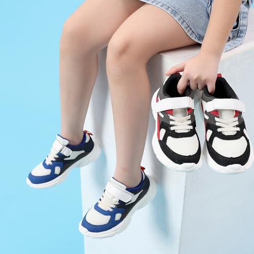 TRASE Kids Sports Shoes for Boys & Girls | Lightweight, Comfortable Unisex Footwear | Lace-Up for Running, Walking & Outdoor Play (Blue-White, 13 UK) - Image 3