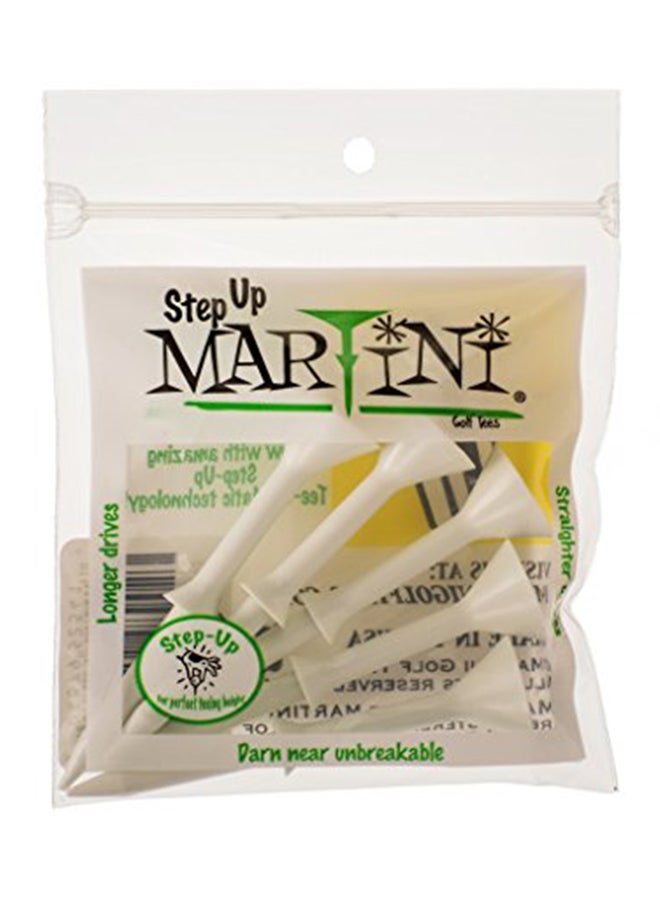Martini Step-Up Golf Tees - Virtually Unbreakable - White, 3.25 inches