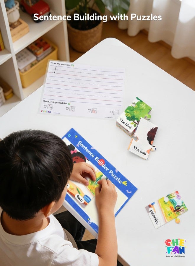CHEFAN Sentence Building Puzzle for Kids, Reading & Writing Learning Game with Sight Words & Phonics, Sentence Board & Writing Board, Speech Therapy Toy for Preschool PreK Kindergarten 1st Grade - Image 3