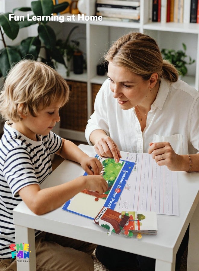 CHEFAN Sentence Building Puzzle for Kids, Reading & Writing Learning Game with Sight Words & Phonics, Sentence Board & Writing Board, Speech Therapy Toy for Preschool PreK Kindergarten 1st Grade - Image 4