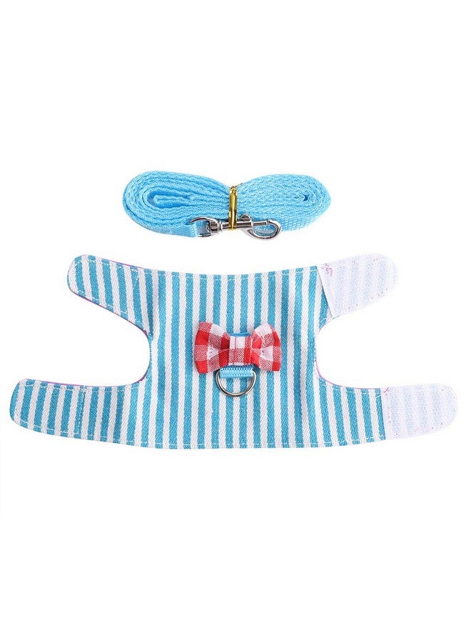 جوتوتوب طقم حزام للحيوانات الأليفة الصغيرة مكون من قطعتين مع عقدة وجرس، سترة مبطنة مريحة لا تسبب الشد، حزام خنزير غينيا ومقود للقوارض والفئران والإغوانا والهامستر (صغير) - Image 4