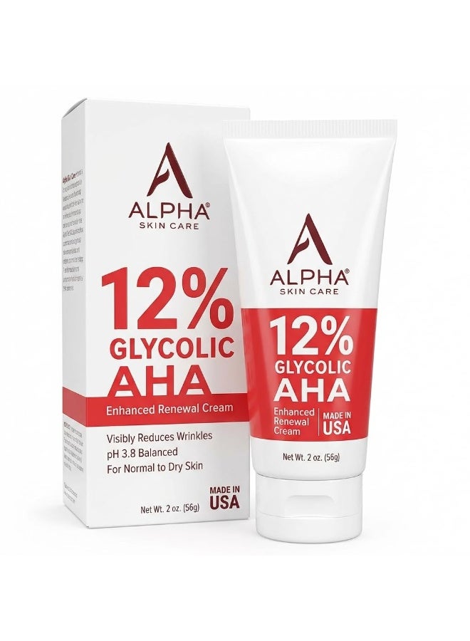 Alpha Skin Care - Enhanced Renewal Cream, 12% Glycolic AHA, Real Results for Lines and Wrinkles - Image 1