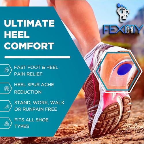 FEXMY Orthopedic Heel Pads For Heel Pain Relief |Heel Insole For Extra Cushioning & Comfort | Slim Designed Heel Cushions For Shock Absorption | Plantar Fasciitis SupportLarge (8 to 11 UK) Pack of 1) Large (8 to 11 UK) Pack of 2) - Image 4