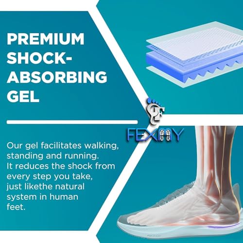 FEXMY Orthopedic Heel Pads For Heel Pain Relief |Heel Insole For Extra Cushioning & Comfort | Slim Designed Heel Cushions For Shock Absorption | Plantar Fasciitis SupportLarge (8 to 11 UK) Pack of 1) Large (8 to 11 UK) Pack of 2) - Image 3