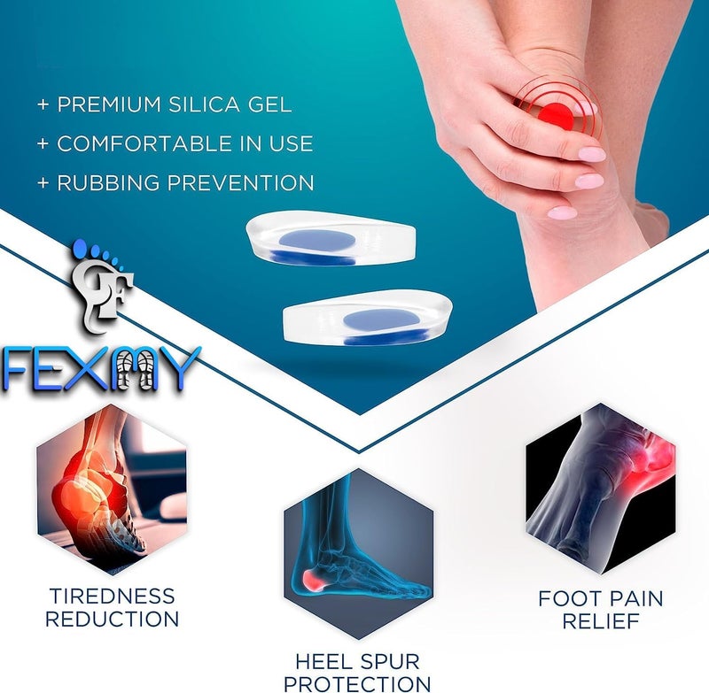 FEXMY Orthopedic Heel Pads For Heel Pain Relief |Heel Insole For Extra Cushioning & Comfort | Slim Designed Heel Cushions For Shock Absorption | Plantar Fasciitis SupportLarge (8 to 11 UK) Pack of 1) Large (8 to 11 UK) Pack of 2) - Image 2