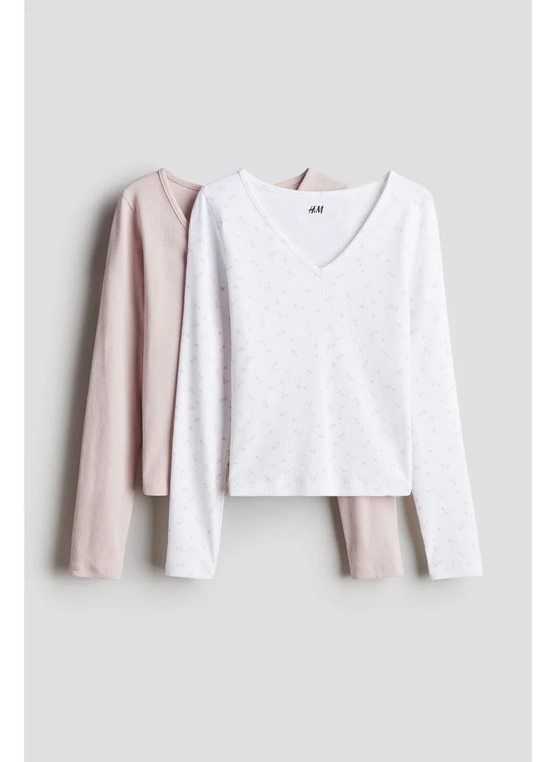 H&M 2-pack long-sleeved ribbed tops