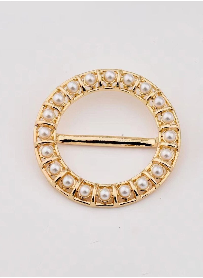 RARELY - 2Set Fashion Women Circle Scarf Buckle Brooch Ring Shawl Clip Jewelry Accessories - Image 1