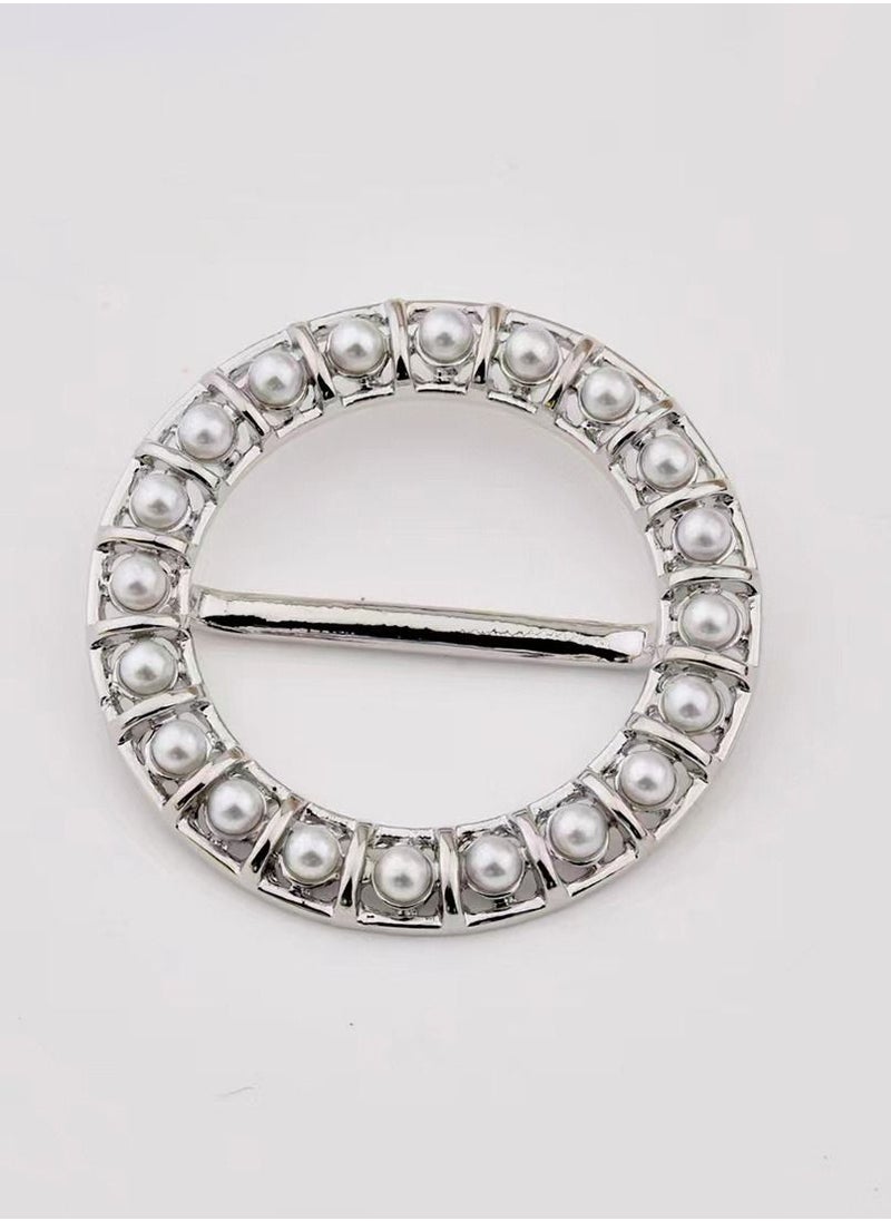 RARELY - 2Set Fashion Women Circle Scarf Buckle Brooch Ring Shawl Clip Jewelry Accessories - Image 1