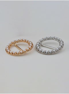 2Set Fashion Women Circle Scarf Buckle Brooch Ring Shawl Clip Jewelry Accessories