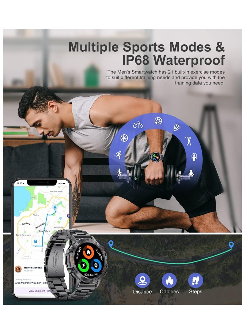General Smartwatch (answer/dial calls), 100 sport modes, 5ATM waterproof fitness watch, heart rate / SpO2 / blood pressure for Android and iOS, 1.39" HD DIY screen smartwatch  - Image 3