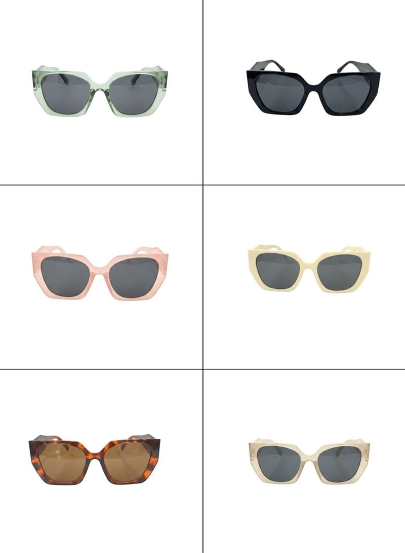 ركس 6 نظارات شمسية نسائية مع اطار بلاستيك خفيفة الوزن 14201 - Image 1