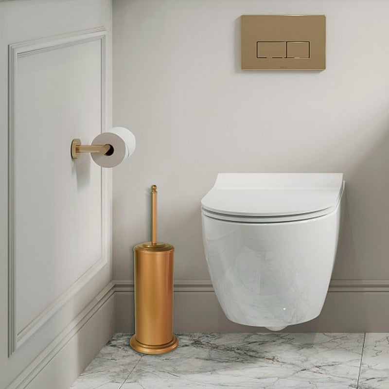 DOWRY Anti-Hand Off Toilet Plunger with Holder for Bathroom,Powerful Efficient Force Suction Cup,Heavy Duty, Deep Cleaning, Bright Gold - Image 4