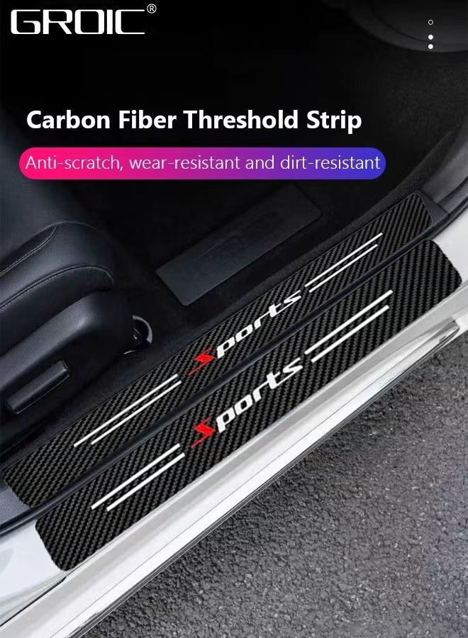 5PCS Car Door Sill Protector Stickers,Carbon Fiber Sport Threshold/Rear Bumper Guard Anti-Scratch Sticker Door Edge Protection Decorate,Interior Accessories Self-Adhesive Anti-Scratch Waterpoor - Image 4