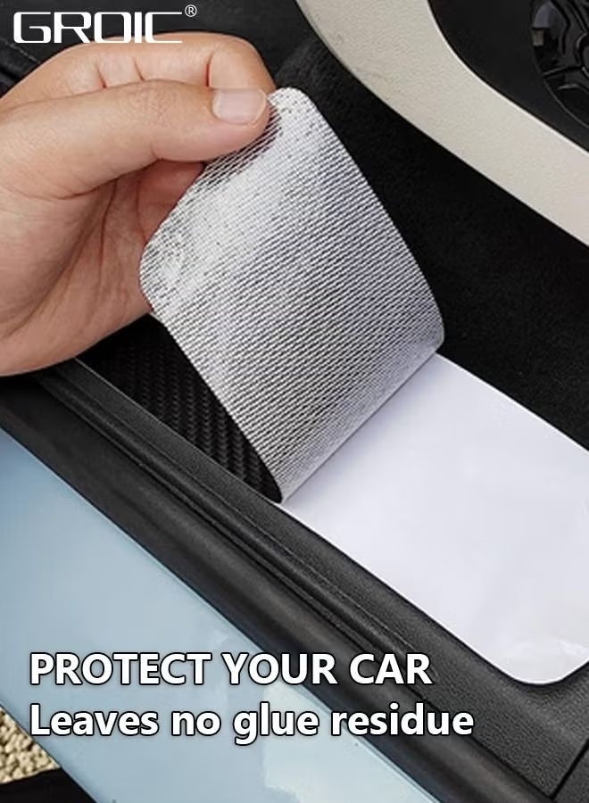 5PCS Car Door Sill Protector Stickers,Carbon Fiber Sport Threshold/Rear Bumper Guard Anti-Scratch Sticker Door Edge Protection Decorate,Interior Accessories Self-Adhesive Anti-Scratch Waterpoor - Image 5