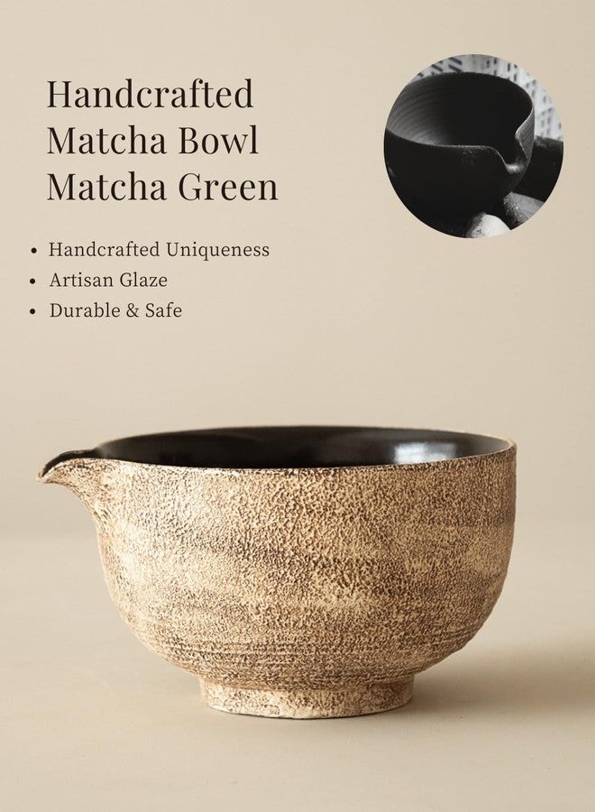 WUSEI 6-pcs Japanese Matcha Whisk Set, Handmade Ceramic Matcha Set with Bowl(Chawan),Bamboo Whisk(Chasen) and Holder, Scoop, Sifter & Tea Towel,Matcha Kit for Ceremony (Stone Vein) (Stone Vein) - Image 2