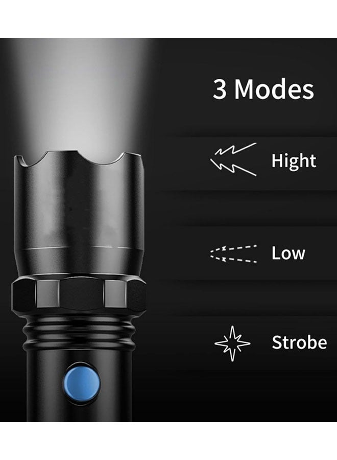 general LED Flashlight,High Lumens Super Bright Flashlight, Zoomable, Waterproofs Rechargeable Flashlight with 4 Lighting Modes,Powerful Handheld Flashlight for Camping,Hiking,Cycling,Home Reserve - Image 3
