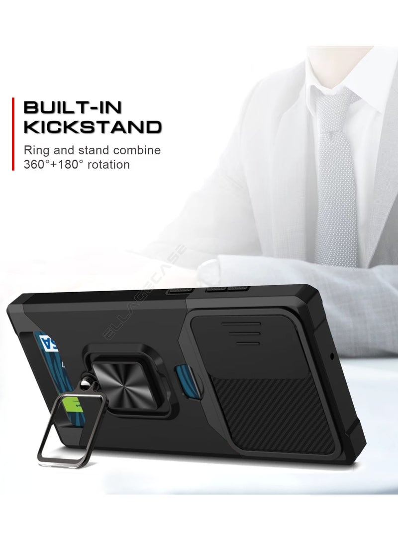 ELLAGECASE Impact-Resistant Case with Card Slot, Stand & Solid Camera Protection for Samsung Galaxy S23 Ultra – Includes Hidden Metal Plate - Image 4