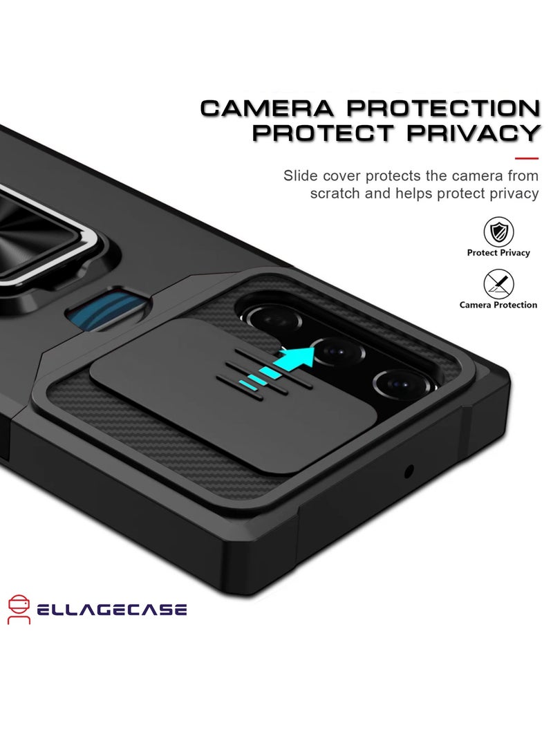 ELLAGECASE Impact-Resistant Case with Card Slot, Stand & Solid Camera Protection for Samsung Galaxy S23 Ultra – Includes Hidden Metal Plate - Image 3