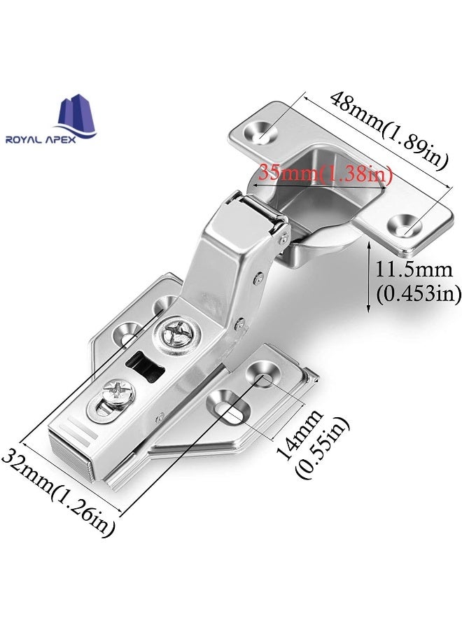Royal Apex Royal Apex Frameless Cabinet Door Concealed Hinges,Soft-Close,European Inset,Full Overlay,Half Overlay, Nickel Plated For Kitchens, Bathrooms (2 PAIR, Inset)  - Image 2