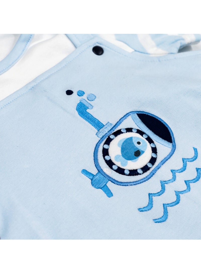 Moon قميص وسروال من القطن بنسبة 100% من MOON مقاس 12-18 شهرًا باللون الأزرق - Little Submarine - Image 4