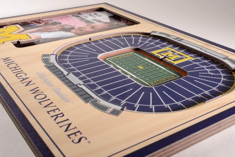 YouTheFan YouTheFan NCAA Michigan Wolverines 3D StadiumView Picture Frame - Michigan Stadium 12"" x 8"" - Image 3