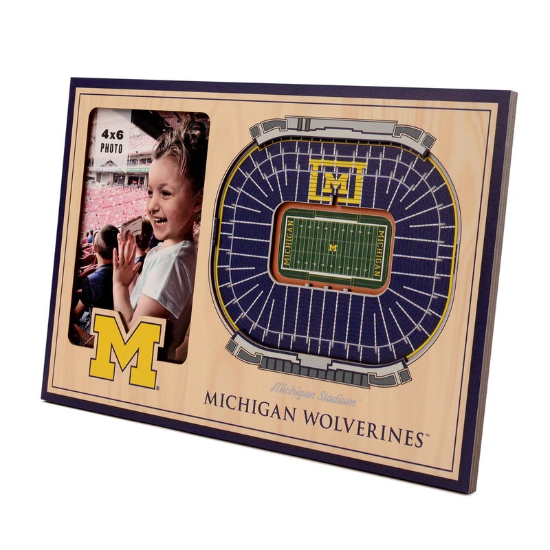 YouTheFan YouTheFan NCAA Michigan Wolverines 3D StadiumView Picture Frame - Michigan Stadium 12"" x 8"" - Image 1