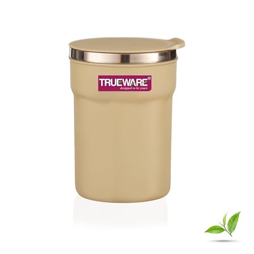 Trueware ACE Inner Stainless Steel Outer Plastic Insulated Coffee Cup/Mug/Tumbler for Hot and Cold Drinks, BPA-Free, Food Grade, Coffee Mug with Lid (Light Green, Small) - Image 1