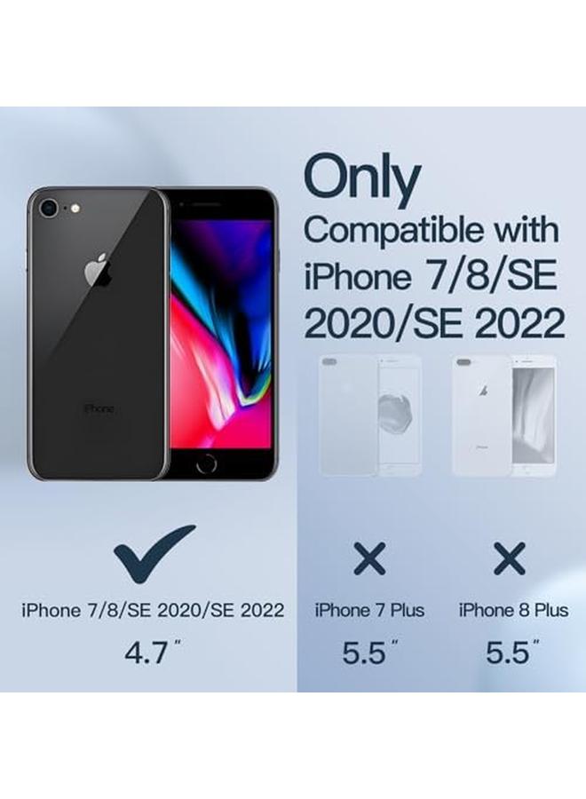 جي تيك جراب سيليكون لهاتف Iphone Se 3 2 2022 2020 Edition Iphone 8 وIphone 7 مقاس 4.7 بوصة، جراب واقٍ كامل الجسم ناعم الملمس ومضاد للصدمات مع بطانة من الألياف الدقيقة، أزرق كوبالت - Image 2