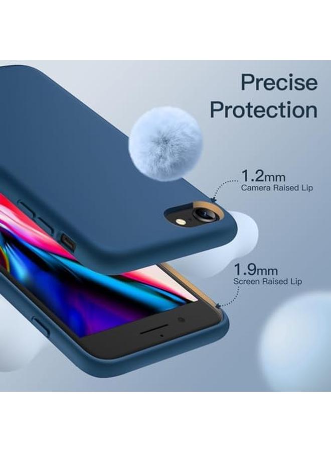 جي تيك جراب سيليكون لهاتف Iphone Se 3 2 2022 2020 Edition Iphone 8 وIphone 7 مقاس 4.7 بوصة، جراب واقٍ كامل الجسم ناعم الملمس ومضاد للصدمات مع بطانة من الألياف الدقيقة، أزرق كوبالت - Image 5