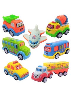 TEMSON TEMSON Set of 7 Pcs Engineering Pull Back Toys for Kids Mini Fun Autos Toys Friction Power Push and go Cars Set(HMC-4348)  - Image 1