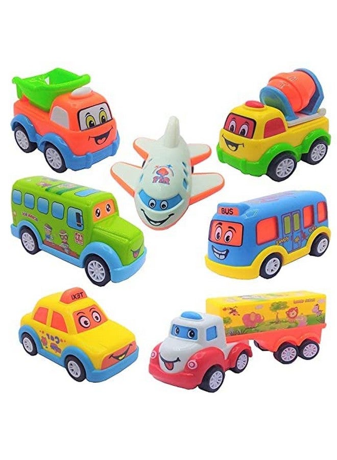 تيمسون مجموعة من 7 قطع من ألعاب السحب الهندسية للأطفال من تيمسون، ألعاب سيارات صغيرة ممتعة تعمل بقوة الاحتكاك والدفع والتحرك (HMC-4348) - Image 1