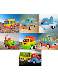 TEMSON TEMSON Set of 7 Pcs Engineering Pull Back Toys for Kids Mini Fun Autos Toys Friction Power Push and go Cars Set(HMC-4348)  - Image 2