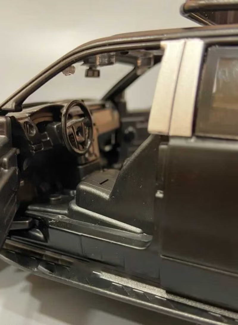 داي كاست نموذج سيارة فورد رابتور F150 شاحنة من سبائك معدنية مصبوبة بمقياس 1/32 مع صوت وإضاءة وأبواب مفتوحة وسحب للخلف (أسود، بدون صندوق) - Image 2