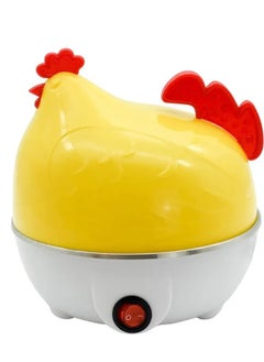 Generic 7 Eggs Capacity Electric Egg Boiler, Egg Cooker, Egg Steaming Device for Hard Boiled Eggs Multi-Function Cartoon Hen Egg Boiler with Auto Shut Off Power 350W Suitable for Home, Office Color White/ Ye  - Image 1