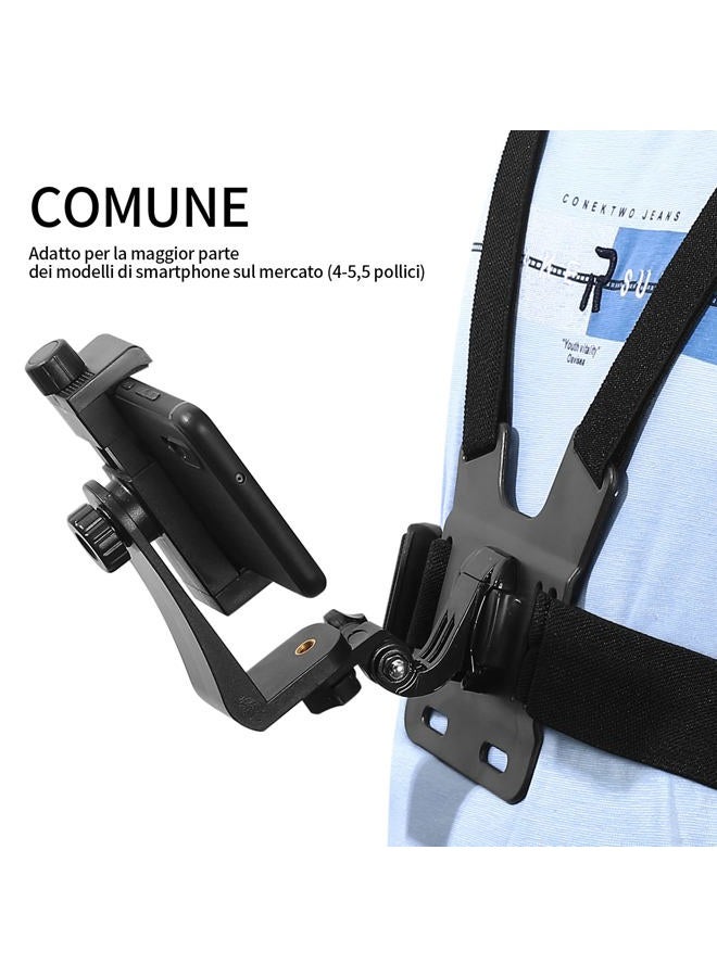 Fulushouxi Mobile Phone Chest Adjustable Strap Mount GoPro Chest, Cell Phone Clips Harness Holder Bracket for GoPro Hero 2018/7/6/5/4/3, Session, Action Camera Chest Strap Holder - Image 2