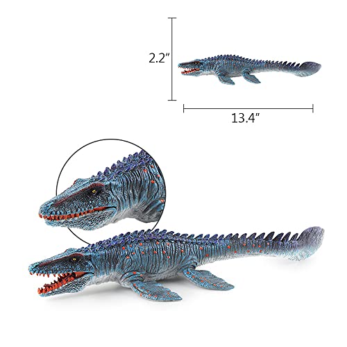 EOIVSH Large Mosasaurus Toy 13.4", Realistic Deep Sea Monster Mosasaurus Dinosaur Plastic Hand-Painted Ocean Animal Model Figurine for Bath Pool Toy, Birthday Gifts, Party Favors, Kids Toys - Image 2