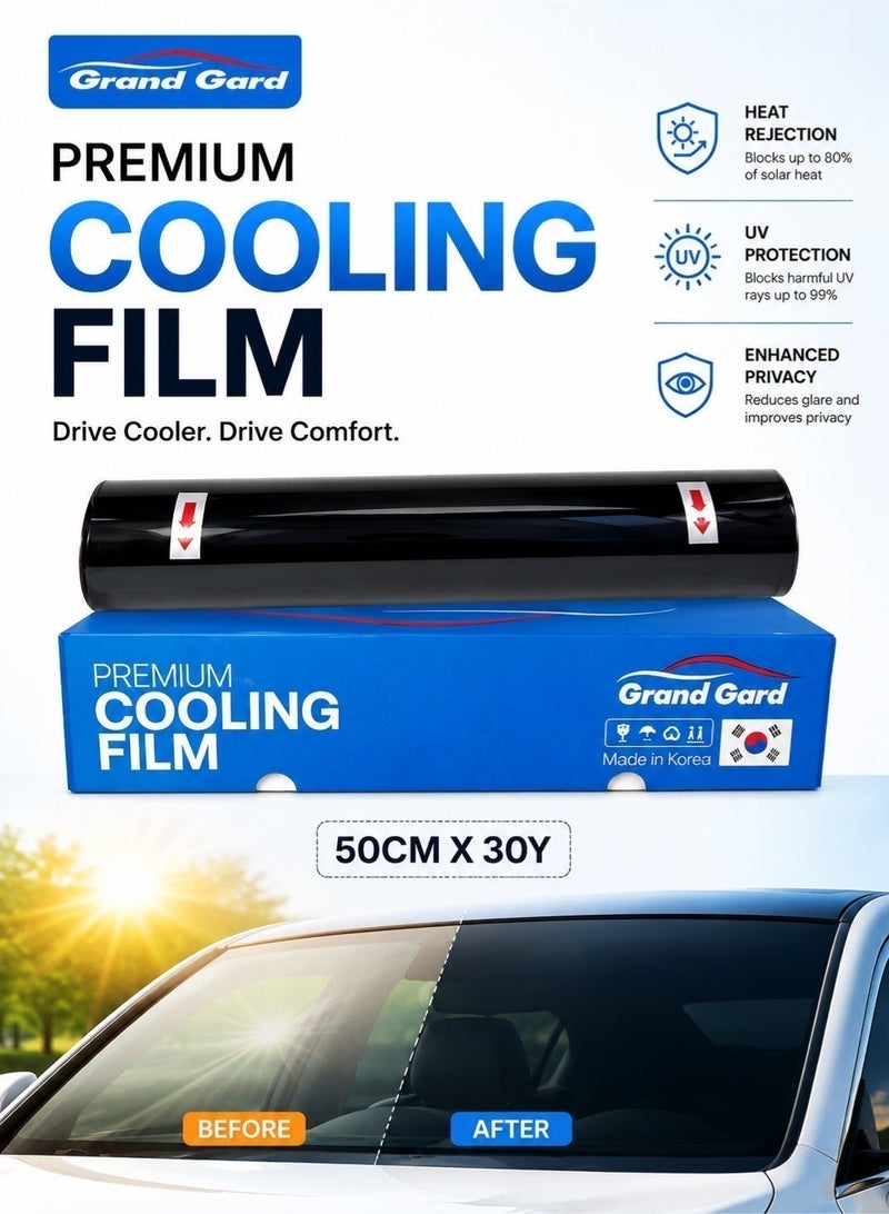 Premium Window Tint Film - UV Shield, Heat Reduction, Privacy Enhancer for Home and Auto 50cm 30Y - Image 2