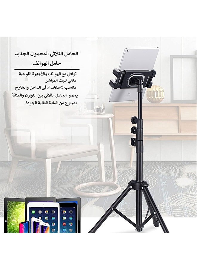 WISFOR Phone Stand Tablet Holder Floor Mobile Tripod for iPad Adjustable Lazy Arm Mount Overhead Cellphone Tripod for 4.7-12.9 Inch iPhone 13 Pro Samsung Tab iPad Mini Galaxy  - Image 5