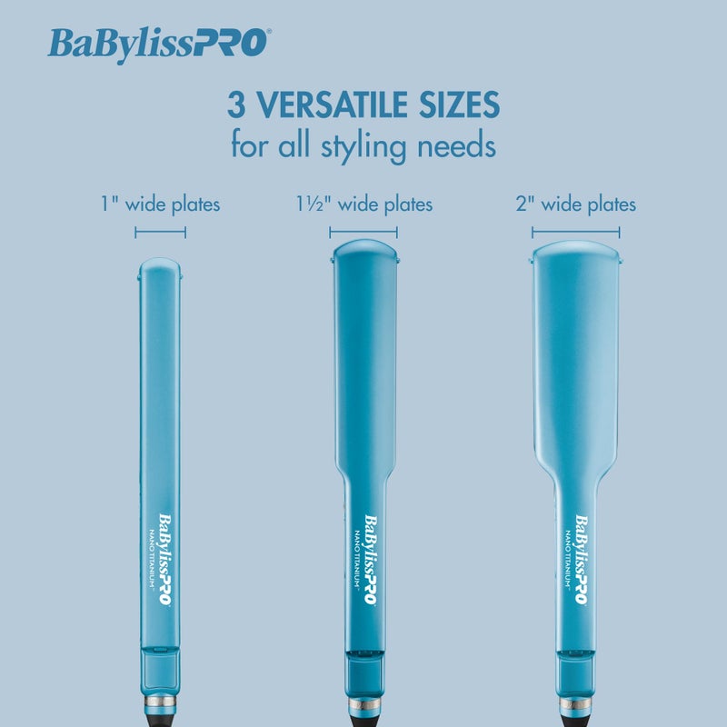 BaBylissPRO مكواة شعر بايبيليس برو نانو تيتانيوم المسطحة ، 1/2" مكواة شعر رفيعة للغاية لنتائج صالون احترافية وجميع أنواع الشعر - Image 2