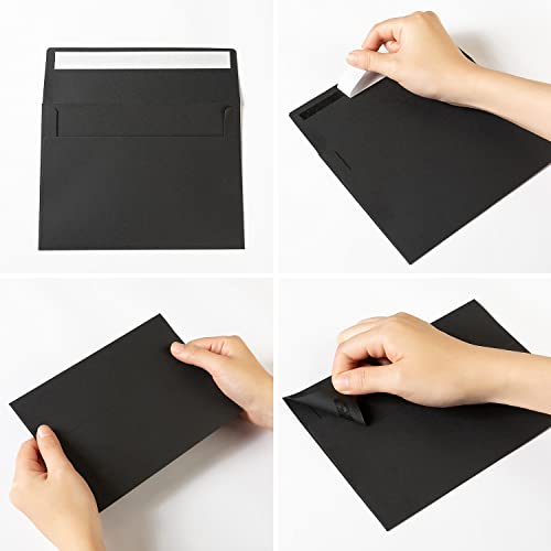 Wishop 100 Pack Colorful #10 Business Envelopes Self Seal Standard Envelopes for Office Checks, Business, Letter Mailing Invoices, 4.13 x 9.49 Inches (Black) - Image 3