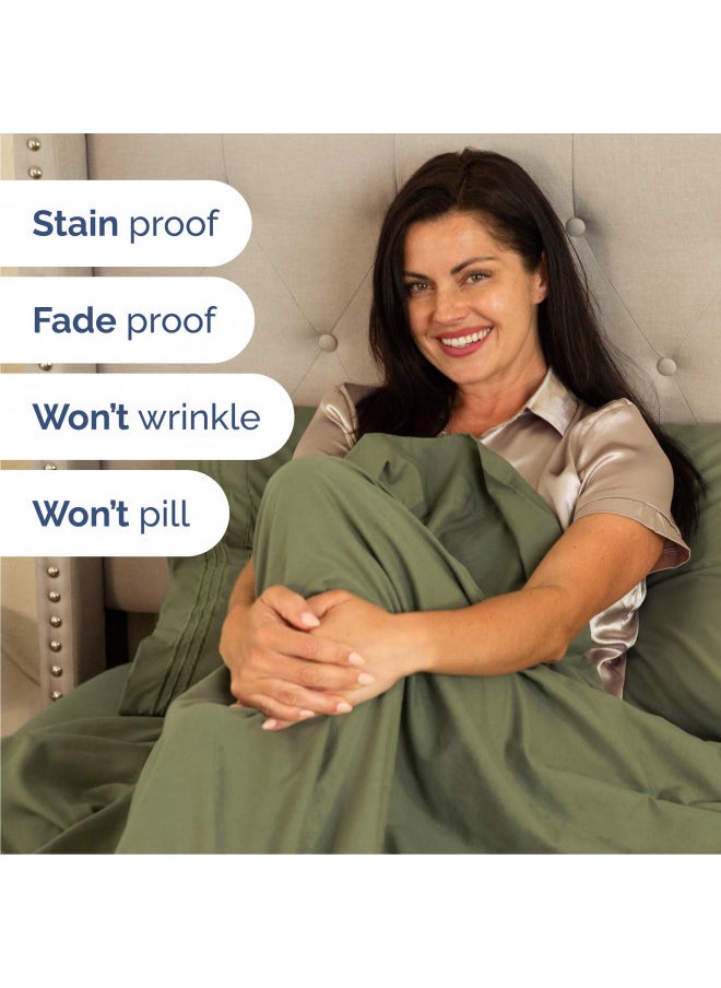 CGK Unlimited - California King Size Sheet Set - Breathable & Cooling - Hotel Luxury Bed Sheets - Extra Soft - Deep Pockets - Easy Fit - 4 Piece Set - Wrinkle Free - Comfy Sage Green Bed Sheets - Cali Kings Sheet - Image 1